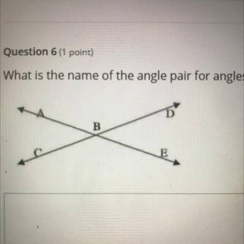 What is the name of the angle pair for angles