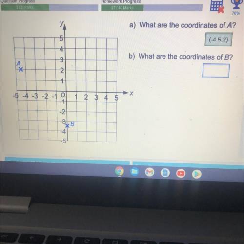 What is the coordinates for b?