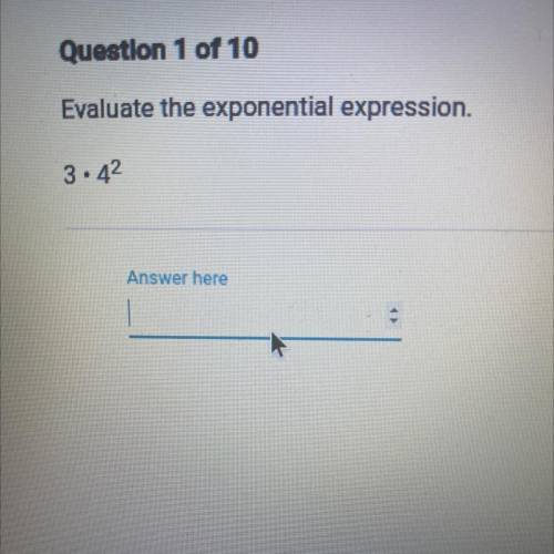 Evaluate the exponential expression.
3•42