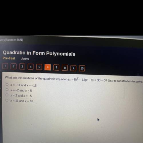 Which quadratic equation is equivalent?