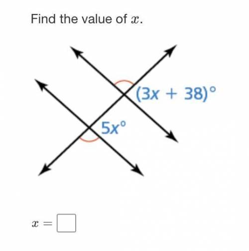 Find the value for x.