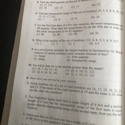 Hi I need help a math regents question. I am practicing for the regents. I need help with #5 only o