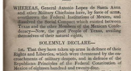 From the Texas Constitution of 1836 discuss some of the reasons Texas wanted to claim its independe