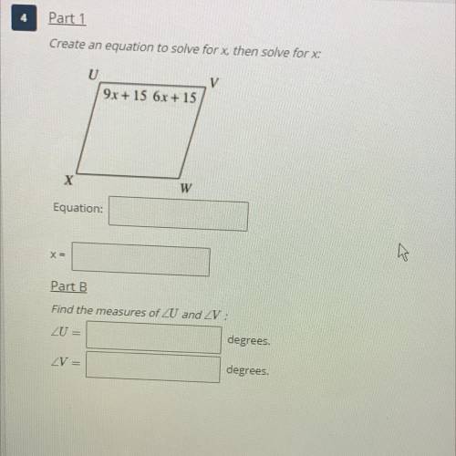 Create an equation to solve for x then solve for x.