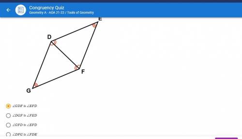 Which is not a pair of congruent angles in the diagram below?