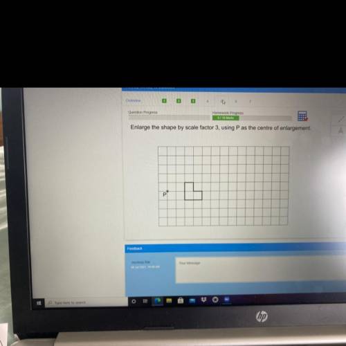 Enlarge the shape by scale factor 3 using p as the centre enlargement