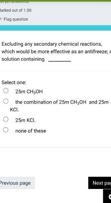 Excluding any secondary chemical reactions,

which would be more effective as an antifreeze; asolu