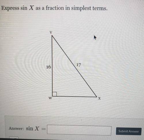 Express sin X as a fraction in simplest terms.​