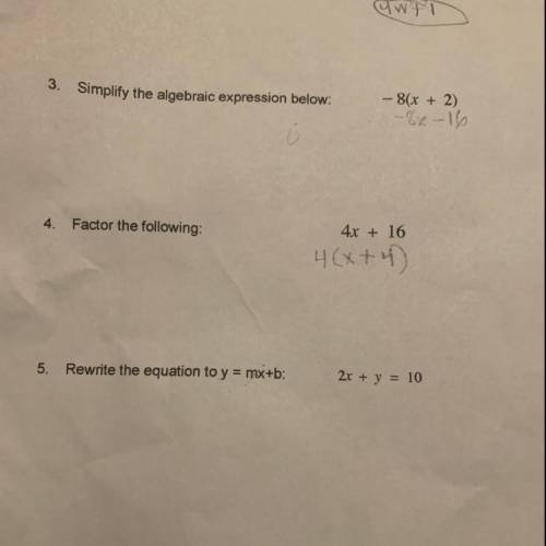 Please solve #5 and explain how you solved it