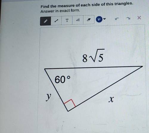 Find the measure of each side of this triangles. Answer in exact form.​