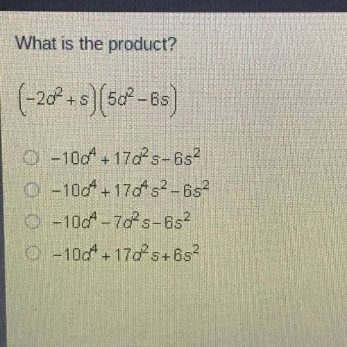 What is the product? 
(-2d^2+s)(5d^2-6s)