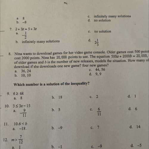 can you guys help me with 9 and 10 i need the answer and the explanation of how to find the answer
