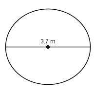 What is the area of the circle in terms of ?

a. 3.4225 m²
b. 6.845 m²
c. 7.4 m²
d. 13.69 m²