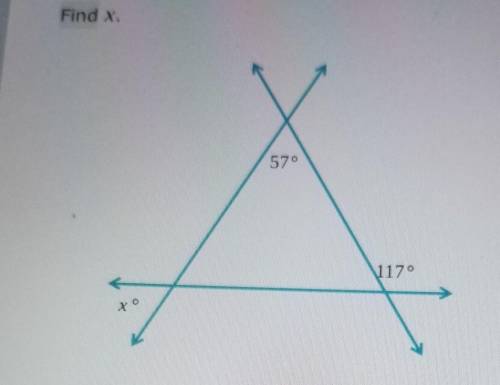 57 117find x triangle ​