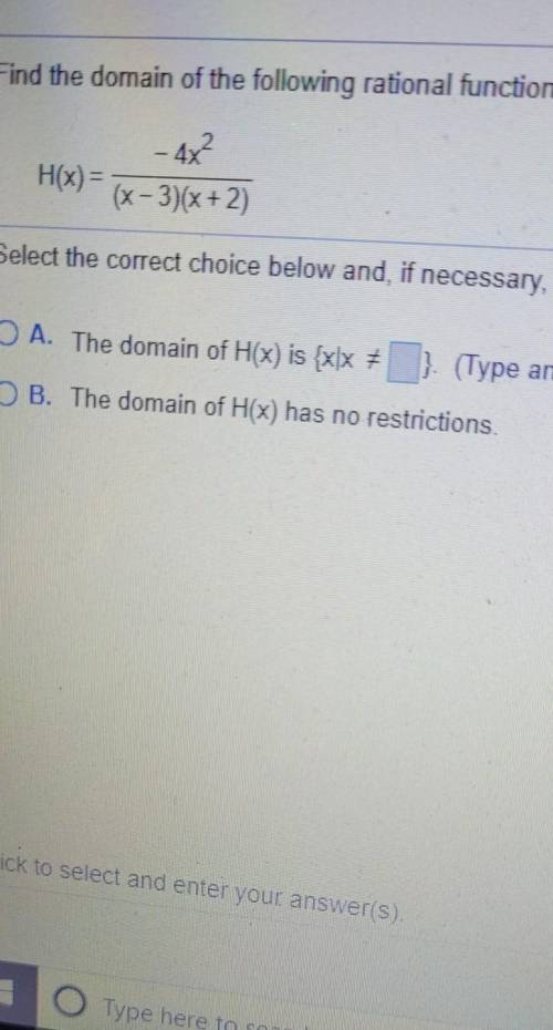 The domain of H (×)is ​