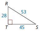 Find the tangents of the acute angles in the right triangle. Write each answer as a fraction.

tan