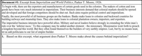 Based on this excerpt, what argument does Parker T. Moore make about the causes behind imperialism?