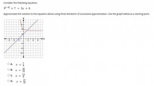WILL MARK BRAINLIST IF CORRECT. Consider the following equation. Approximate the solution to the eq