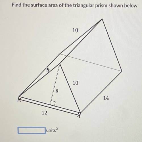 Find the surface area of the triangular prism below.