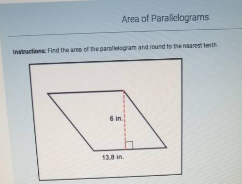 Find the area of parallelogram and round to the nearest tenth.​