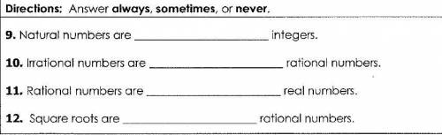 Answer always, sometimes, or never.