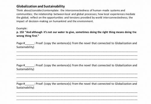 List 3 quotes (with page numbers) that show Globalization and Sustainability in the Novel Dry by Ne
