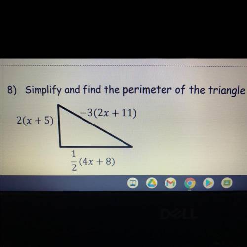 Simplify and find the perimeter of the triangle