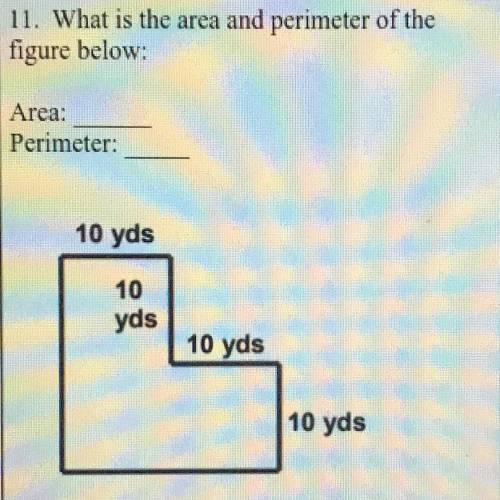 What is the area and perimeter of the figure below?
