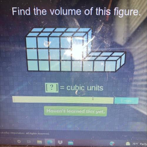 Find the volume of this figure.
[?] = cubic units