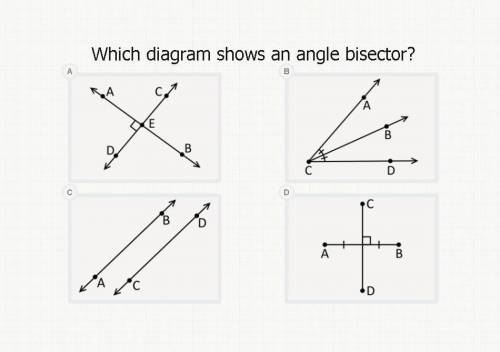 Which diagram shows an angle bisector