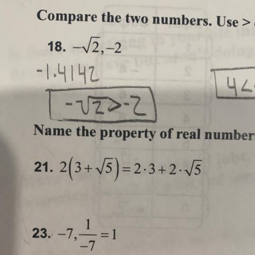 ALGEBRA 2
Name the property of real numbers illustrated by each equation.
#21