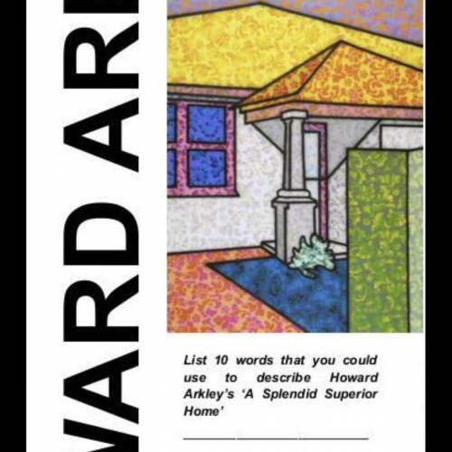 List 10 words that you could use to describe Howard Arkley’s ‘A splendid Superior Home’

Write pos