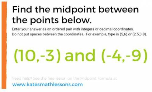 Find the midpoint is the assignment.