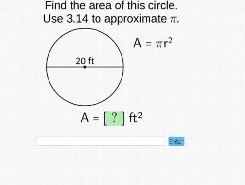 Find the area of this circle