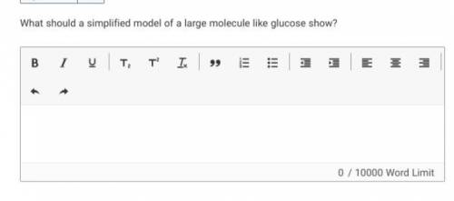 What should a simplified model of a large molecule like glucose show?