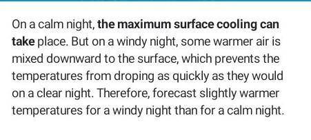 What are the effect of wind on temperature of a place.​