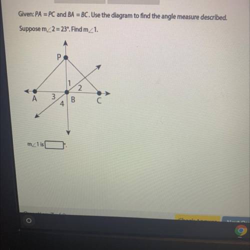 PLEASE HELP LOL

Given: PA = PC and B4 = BC. Use the diagram to find the angle measure described.