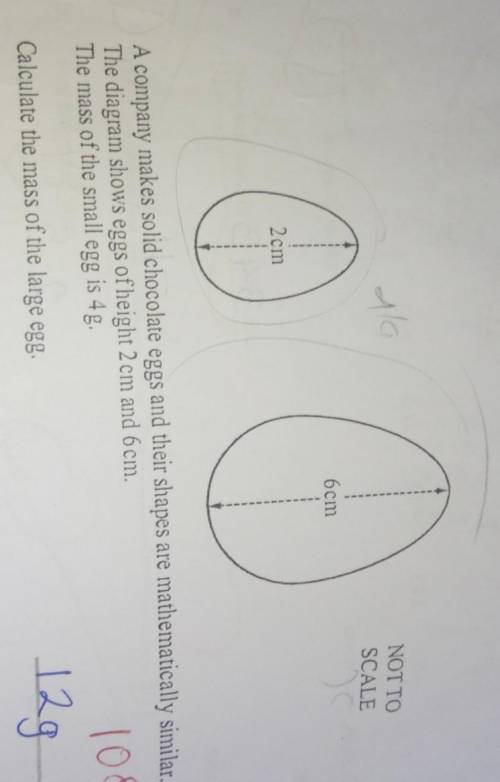 My teacher said that the answer is 108grams and I don't know how he got it please help me ​