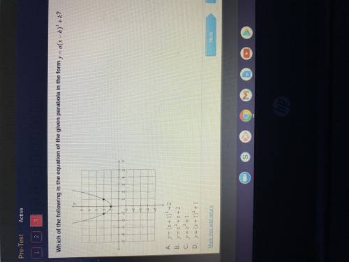 Which of the following is the equation of the given parabola in the form y=a(x-h)^2+k