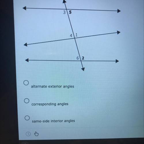 8. Use the figure to decide the type of angle pair that describes <5and <2