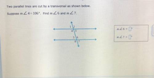 I need help finding m<6 and m<7