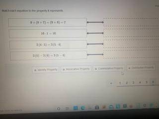 Match each equation to the property it represents.