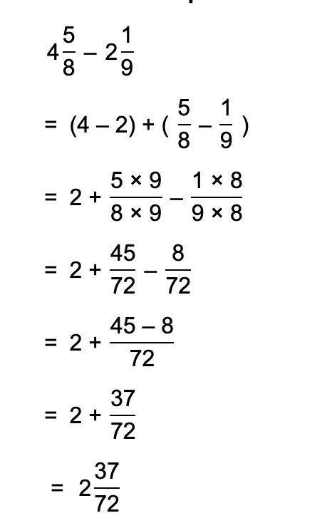 Add or subtract the following mixed numbers using the first method. Be sure your answers are in mixe
