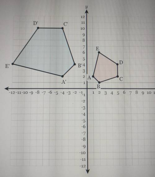 Determine a series of transformations that would map polygon ABCDE onto polygon A'B'C'D'E'? A (1,2)