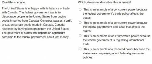 I rly need help please help me

Read the scenario.
The United States is unhappy with its balance o