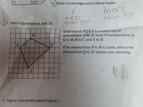 Here is Quadrilateral ABCD. Quadrilatal PQRS is a scaled copy of Quadrilateral PQRS is a scaled cop