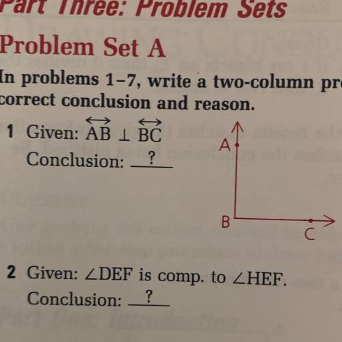 Problem # 1
only need a conclusion