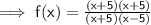 \mathsf{\implies f(x) = \frac{ \cancel{(x + 5)}(x + 5)}{\cancel{(x + 5)}(x - 5)}  }