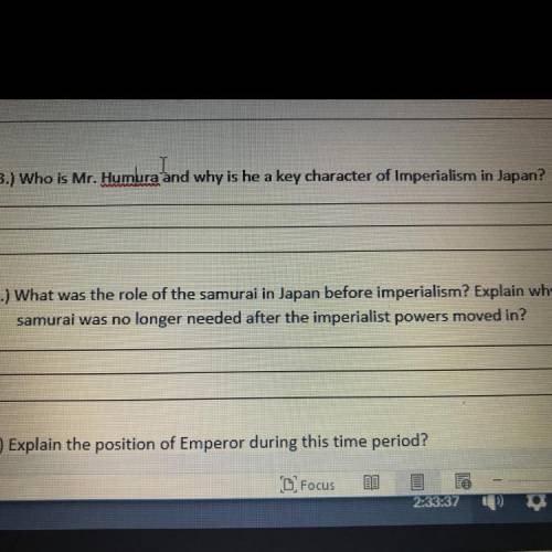 PLEASE HELP‼️❕❕

Who is Mr. Humura and why is he a key character of imperialism in Japan 
TAHNK YO
