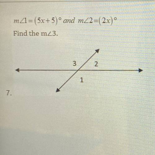 M2 = (5+5)° and m2=(28) 9
Find the m23.
.
3
2
1